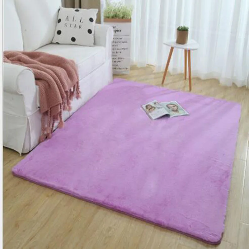 СОВРЕМЕННЫЙ ТОЛСТЫЙ нескользящий коврик с имитацией кроличьего меха для