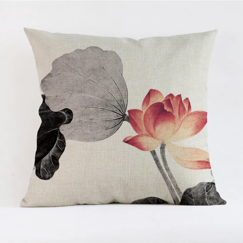 Квадратная китайская чернильная картина 18 дюймов Азиатский декоративный стиль