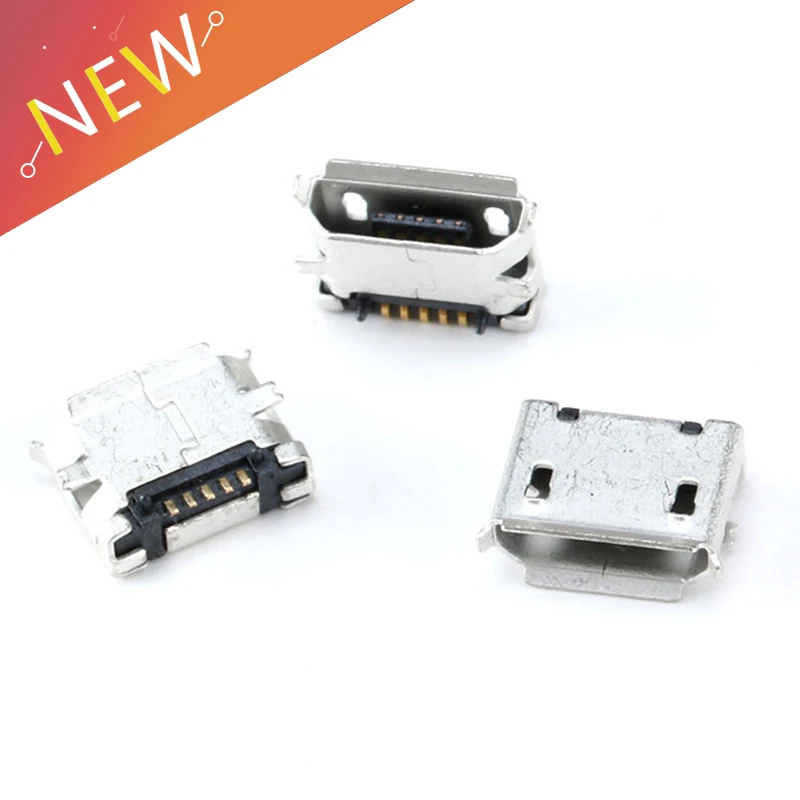 100 шт. G18Y Micro USB Тип B Женский 5 контактный фоторазъем порт PCB плата для
