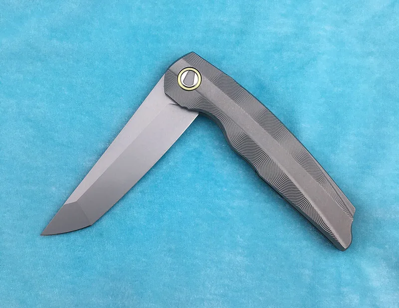 LOVOCOO RFT Флиппер складной нож для ежедневного использования, MRBS D2 лезвие titanium ручка сплава кемпинг на открытом воздухе Фруктовый нож, инструмент для повседневного использования