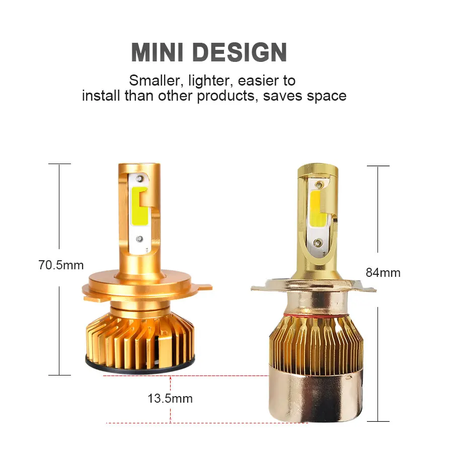H7 светодиодный H4 фонарь для мотоцикла 12 В 6500 к COB противотуманная фара H1 H11 10000Lm