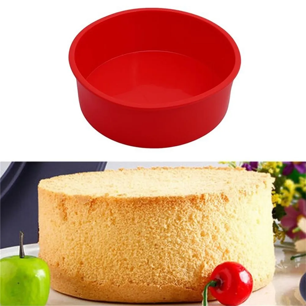 Новый В практичные и долговечные 6 ''круглый красный силиконовые формы