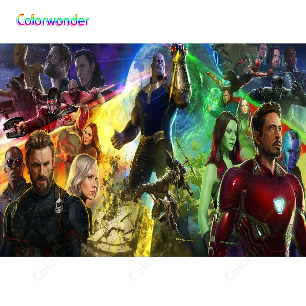 Фотофон Colorwonder с изображением супергероя Железный человек Капитан Америка и