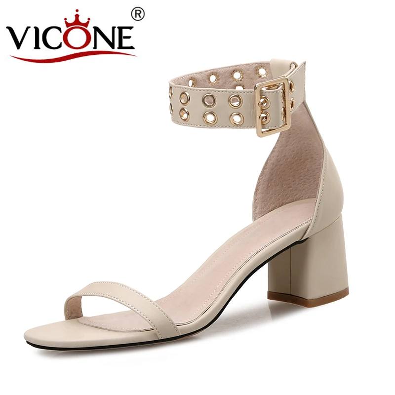 VICONE Women Summer Square Toe Dress Office Casual Sweet Fashion Heels V10162 | Обувь