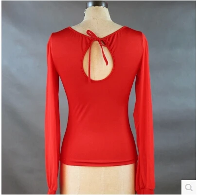 Костюм для латинских танцев сексуальный кружевной топ с короткими рукавами