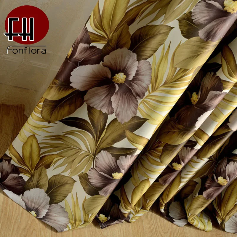 Светонепроницаемые шторы с цветочным принтом для гостиной занавески спальни