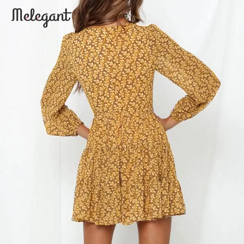 Платье с длинным рукавом mэлегантные Зимние Платья цветочным принтом| |