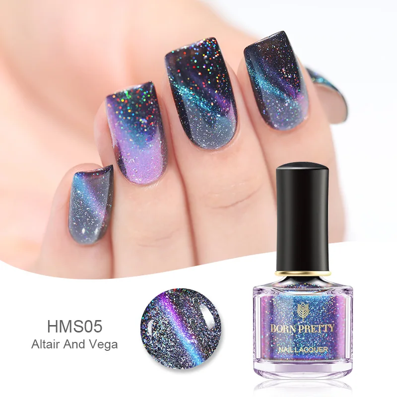 BP-HMS05 BORN PRETTY 3D лак для ногтей с эффектом «кошачий глаз» набор 6 мл черная основа магнитная палочка хамелеон лак Магнит лак для ногтей набор - Цвет: BP-HMS05