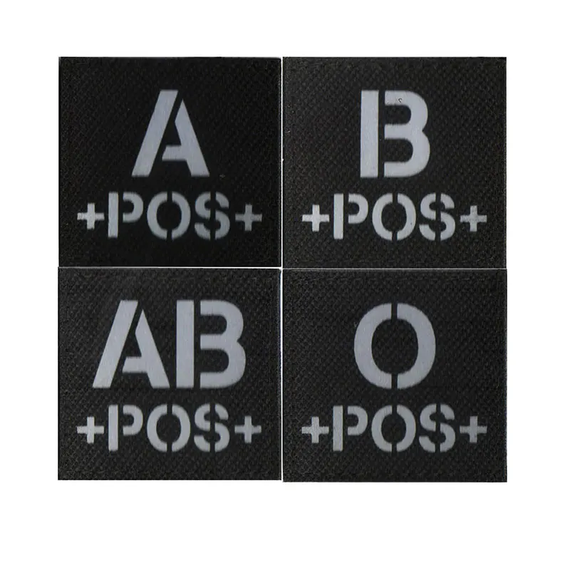 4pcs Military Blood Patches Embroidery Tactical Armband hook &amp loop Clothing Backpack Decoration Reflective Badge | Дом и сад
