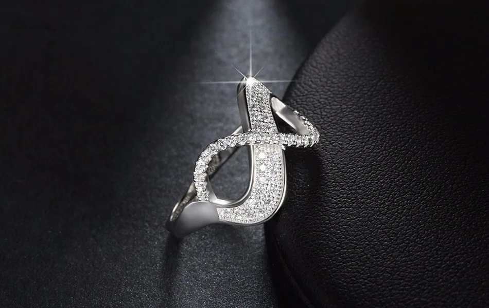ORSA JEWELS популярное кольцо бесконечности для девочек, австрийские кольца с кубическим цирконием ААА, модное серебряное ювелирное изделие, подарок OR108