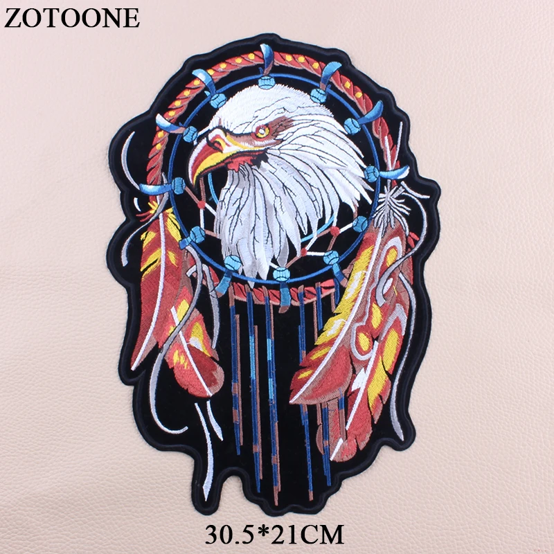 

ZOTOONE Big Eagle Patch Jeans Applique Embroidery Punk Animal Patches For Jacket Rock Stickers Clothes DIY T-shirt Accessory G