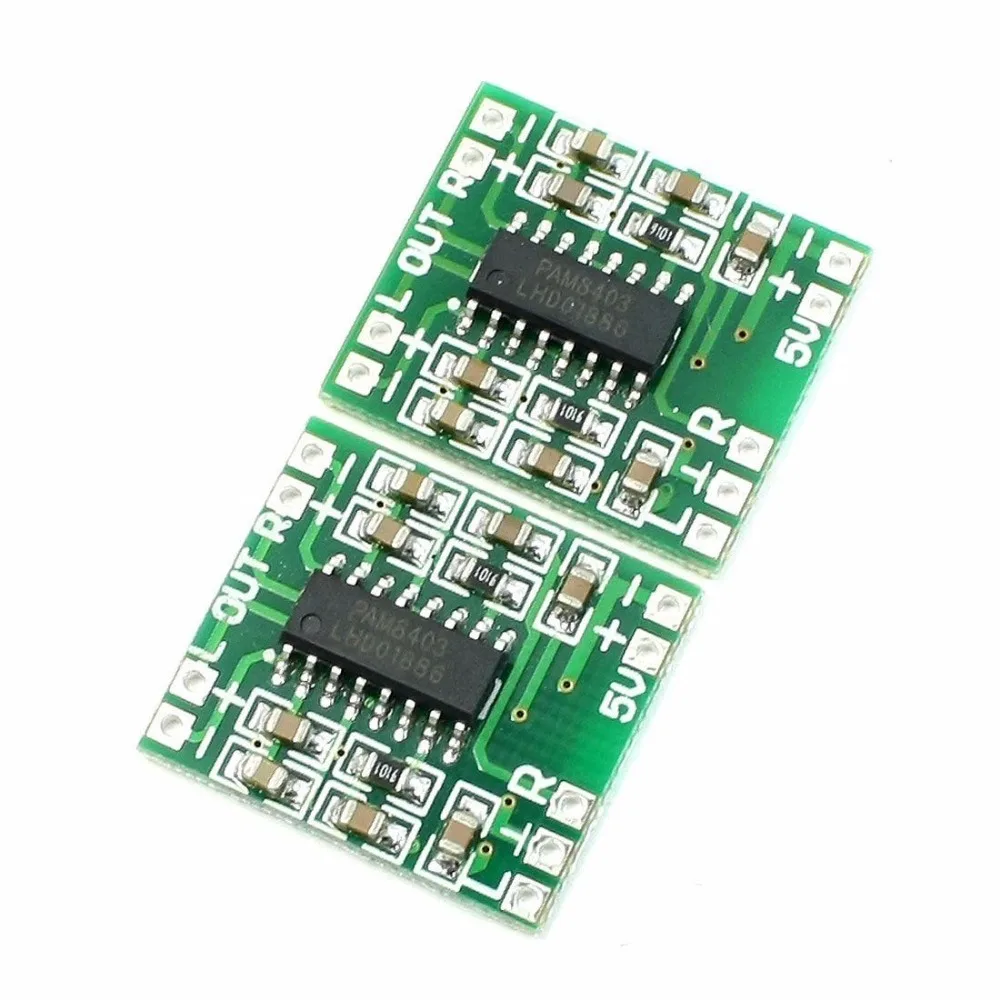 

2 PCS PAM8403 2X3W Mini Audio Class D amplifier board 2.5-5V input