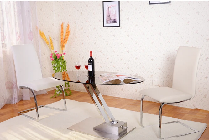 Multi-functional lifting table. Dual-use Tempered glass stainless steel tea table | Мебель