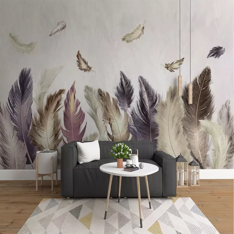 Пользовательские 3D настенной Бумага современный простой Золотое перо покрытия