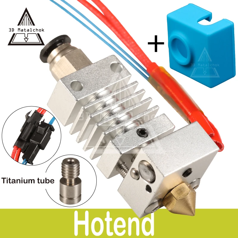 

CR10 Hotend Bowden Extruder Long distance Titanium Alloy Heat break Throat 1.75mm for Creality CR-10 D Printer Micro Swiss