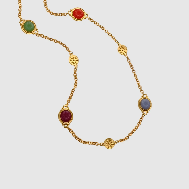 

M47-Amorita boutique vintage colorful long chain new desgn Necklaces