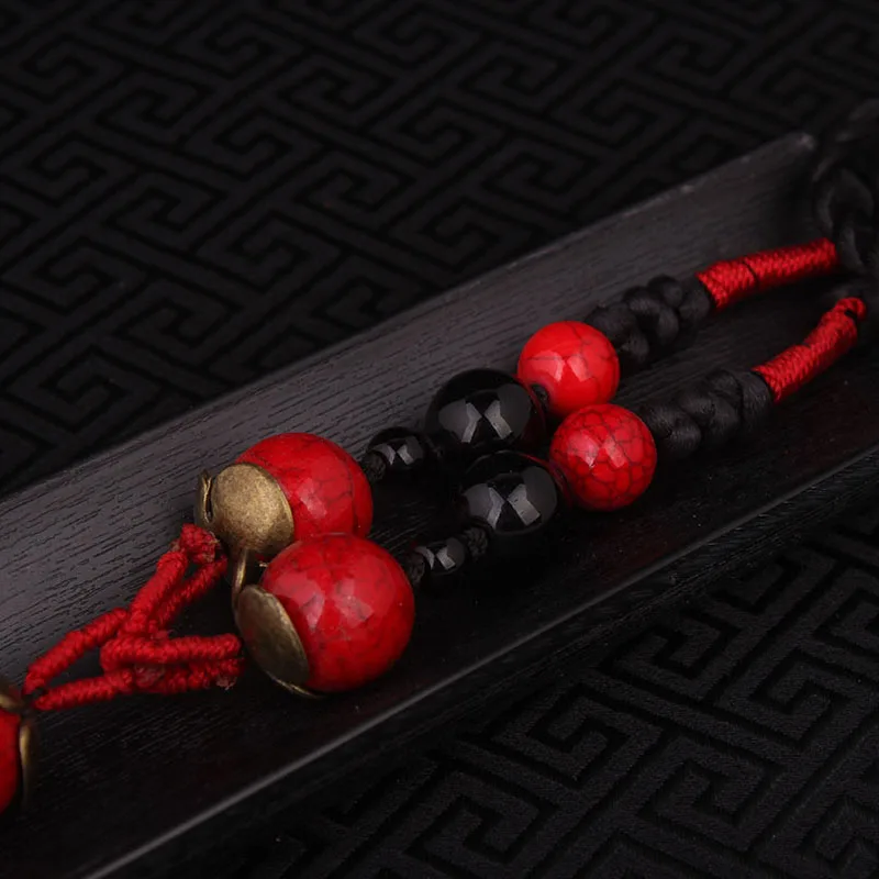 Ожерелье этническое длинное ожерелье с подвесками Винтажные Украшения красные
