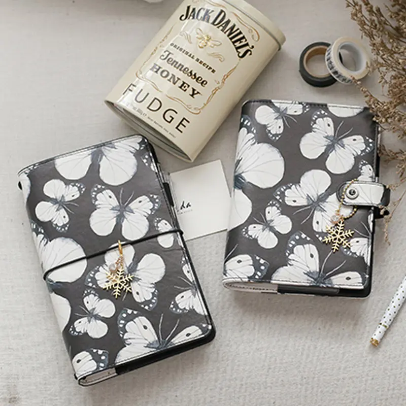 Lovedoki черная бабочка из искусственной кожи спиральная записная книжка пуля