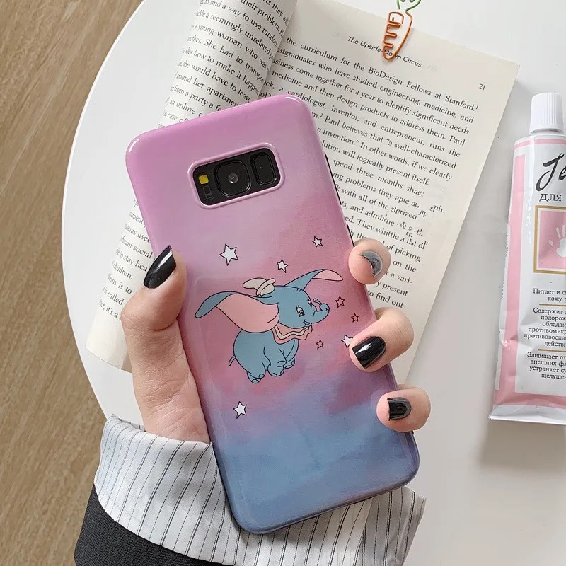 PINK DCHZIUAN чехол для телефона для samsung Galaxy S10 S10 Plus чехол Dumbo для samsung Galaxy Note 9 Note 8 S8 S9 Plus милый силиконовый чехол - Цвет: PINK
