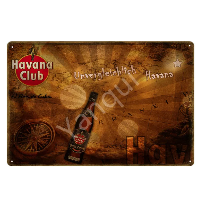 Пивной металлический постер Havana Club оловянные вывески настенная живопись налет