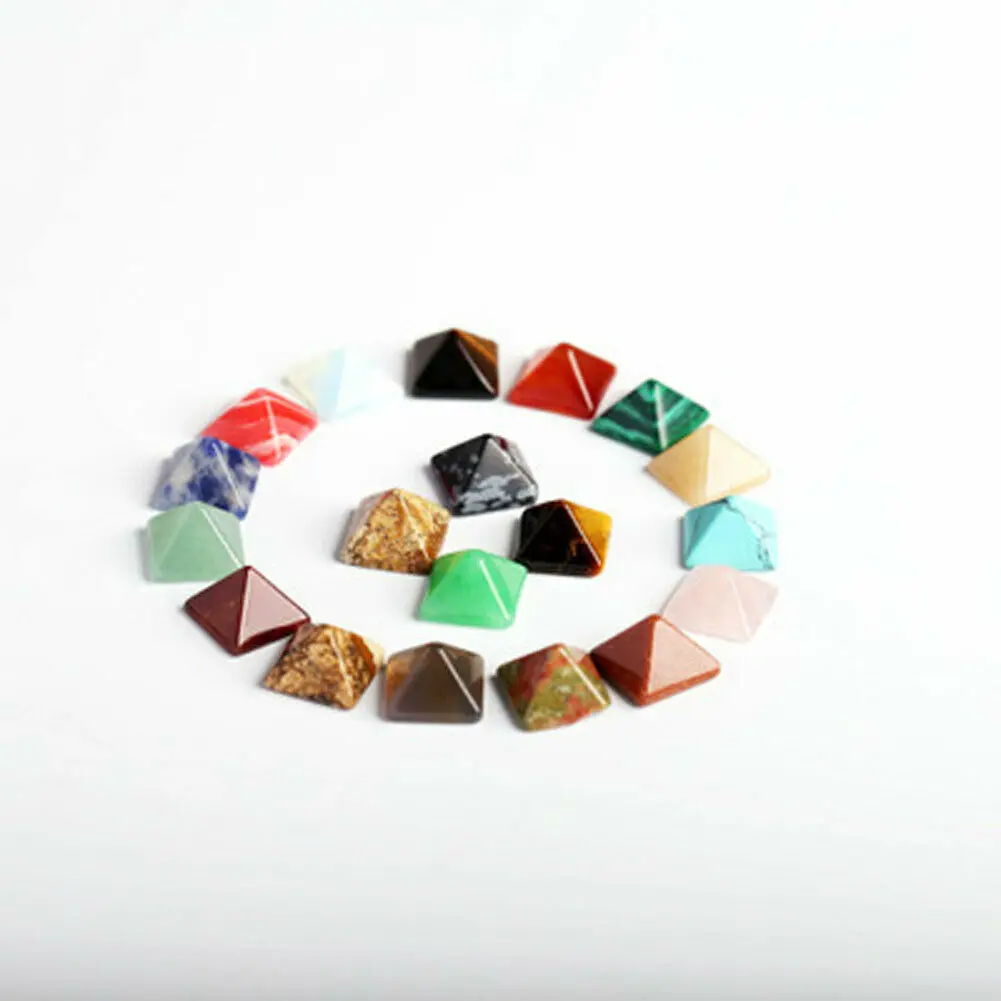 1 Set of 10 Chakra Pyramid Stone Set Crystal Healing Chakra Set Random Color - Цвет: 1