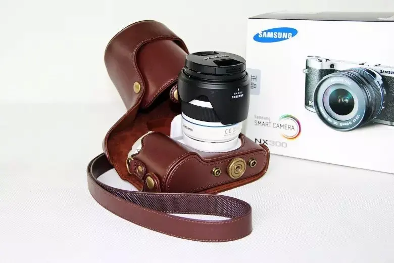 Винтажная кожаная сумка для камеры Samsung NX300 чехол с плечевым ремнем из