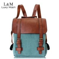 luxy moon vintage women canvas backpacks for teenage girls school bags large high quality patchwork backpack escolares xa29h