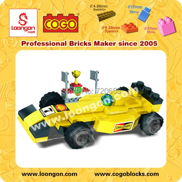 COGO 3D model toys 65PCS RACER series ABS material NO.3412 large building blocks Free shipping | Игрушки и хобби