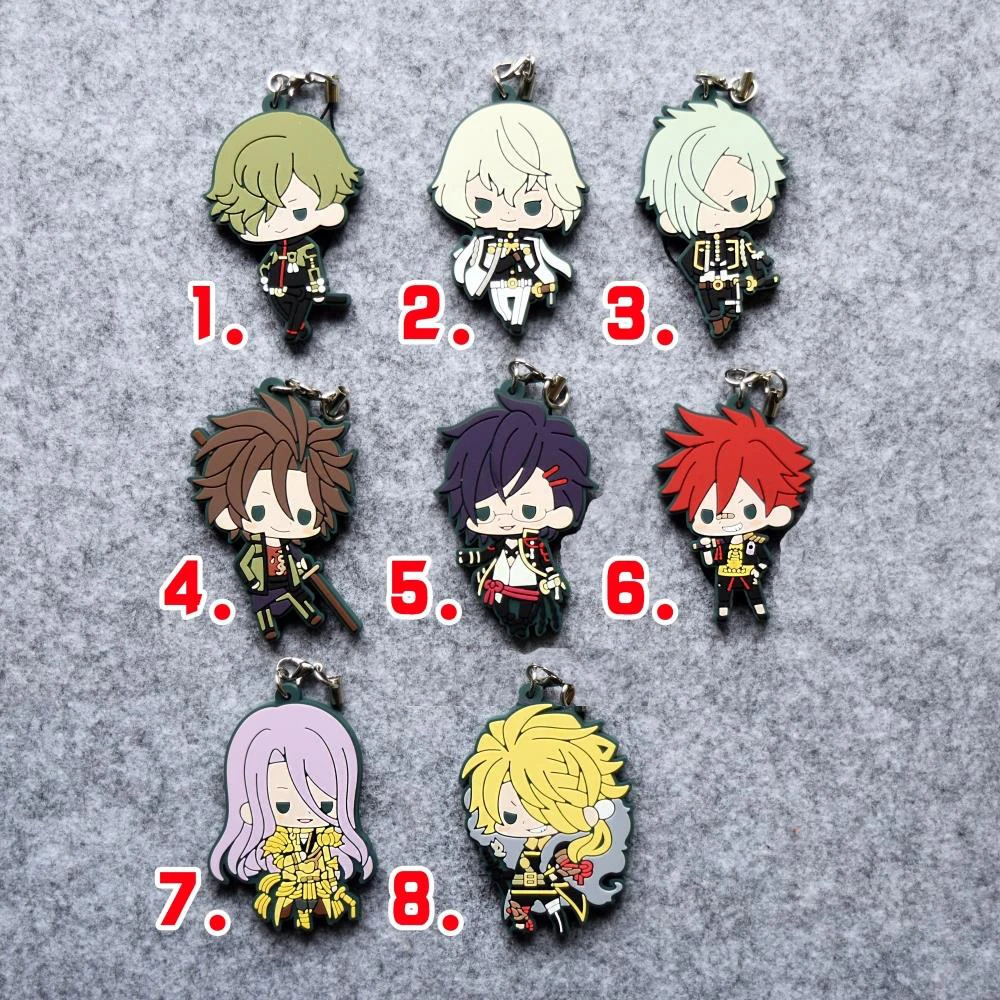 

Touken Ranbu Online Game Uguisumaru Aizenkunitoshi Akashi Hachisukakotetsu Rubber Keychain