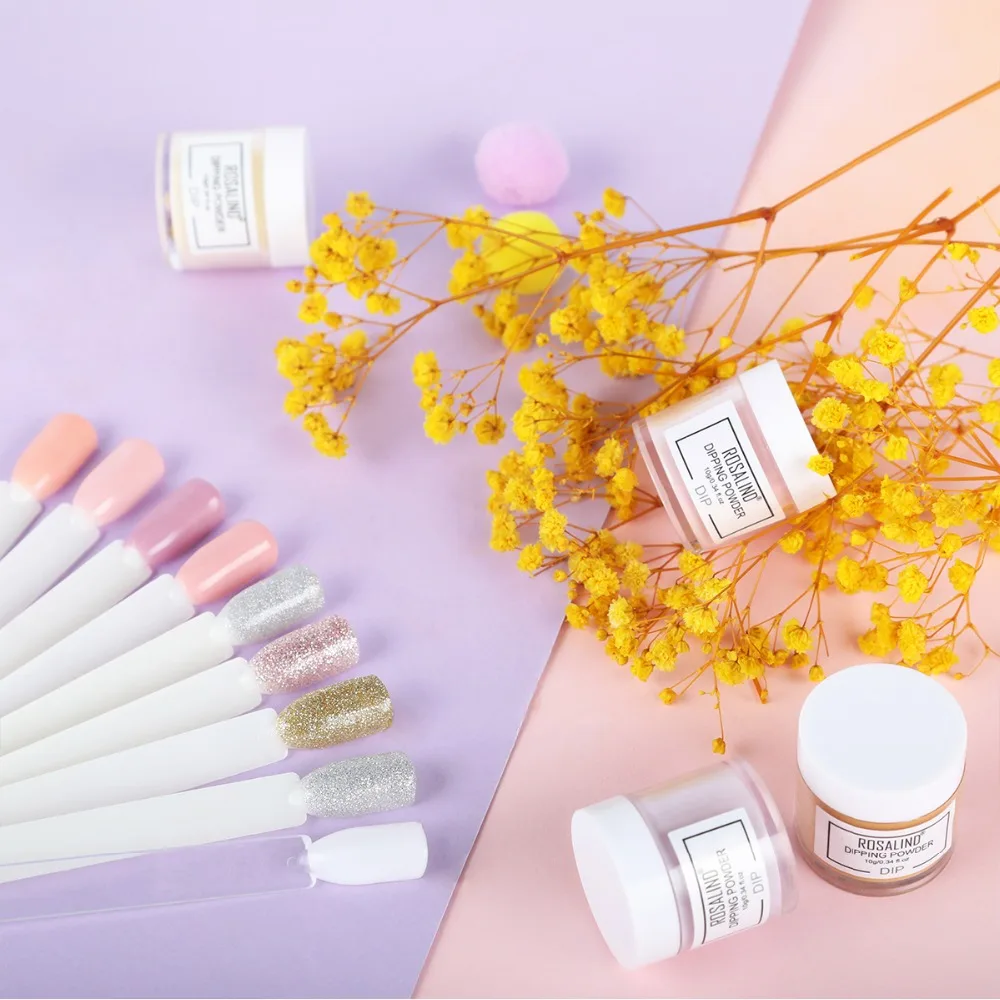 Порошковая пудра ROSALIND голографические наклейки для ногтей блестящий пигментный