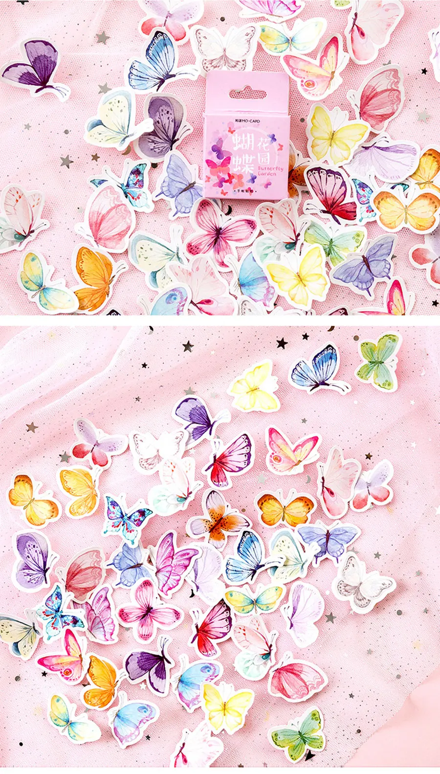 46 шт./кор. Цвет Бабочка DIY Стикеры ребенка дневник Стикеры фото Стикеры для украшения альбома офисные канцелярские принадлежности для школьных канцелярских товаров