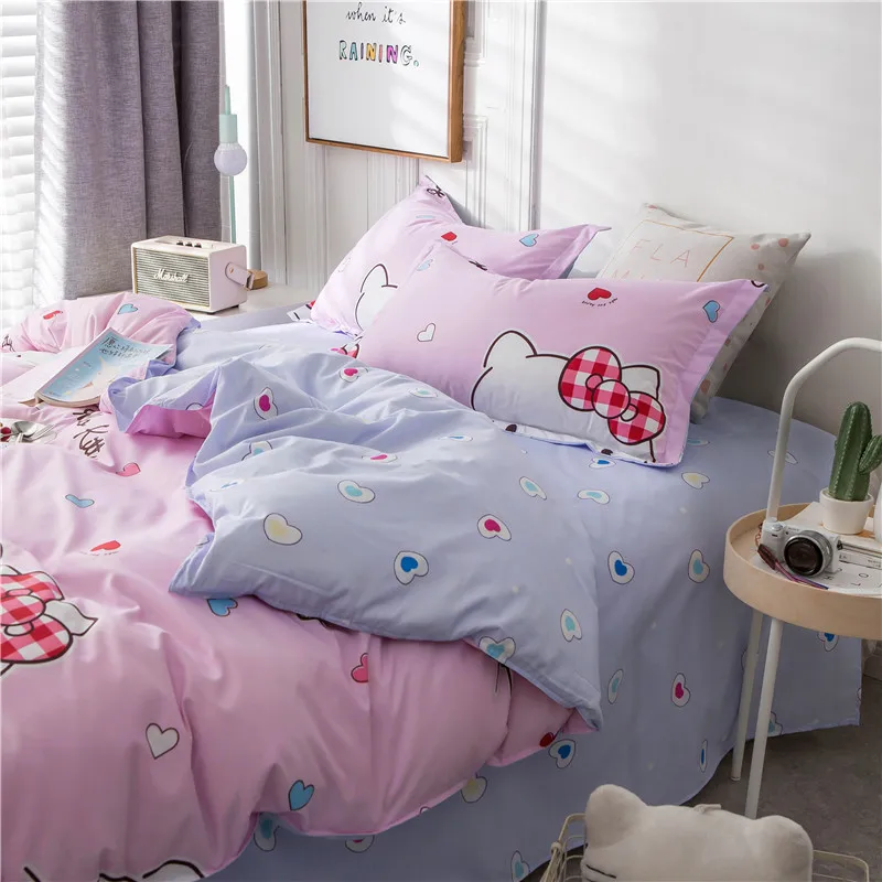 Домашний текстиль комплект постельного белья с рисунком Hello Kitty детское