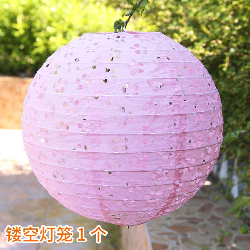 20 см 25 см 30 см 40 см выдалбливают китайский круглый бумажный фонарь lampion Рождество Хэллоуин Свадьба Вечеринка домашний сад украшения - Цвет: Розовый