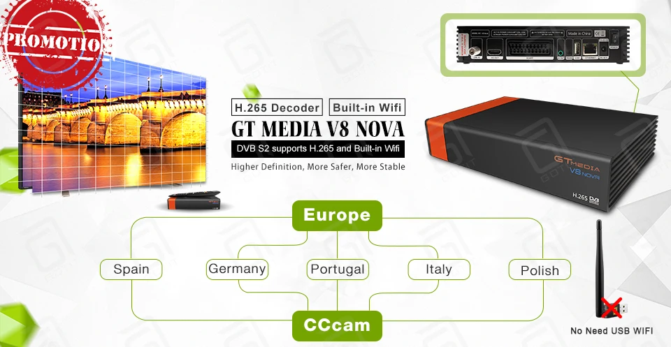 Freesat GTmedia GTS Android 6.0 4K Smart TV BOX Amlogic S905D Combo DVB-S2 Satellite Receiver 2G/8GB BT4.0 Set top box cccam m3u