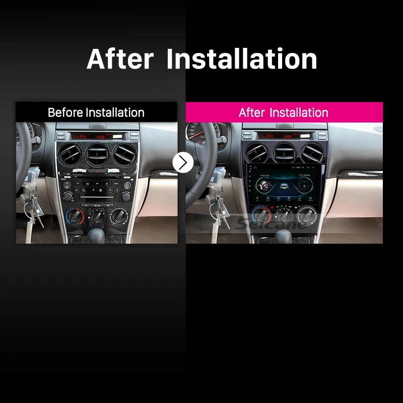 Seicane Android 9. 0 9 "GPS Φ для старой Mazda 6 8 1 2004 2013 2015 Автомагнитола с 2014 P DVR управлением
