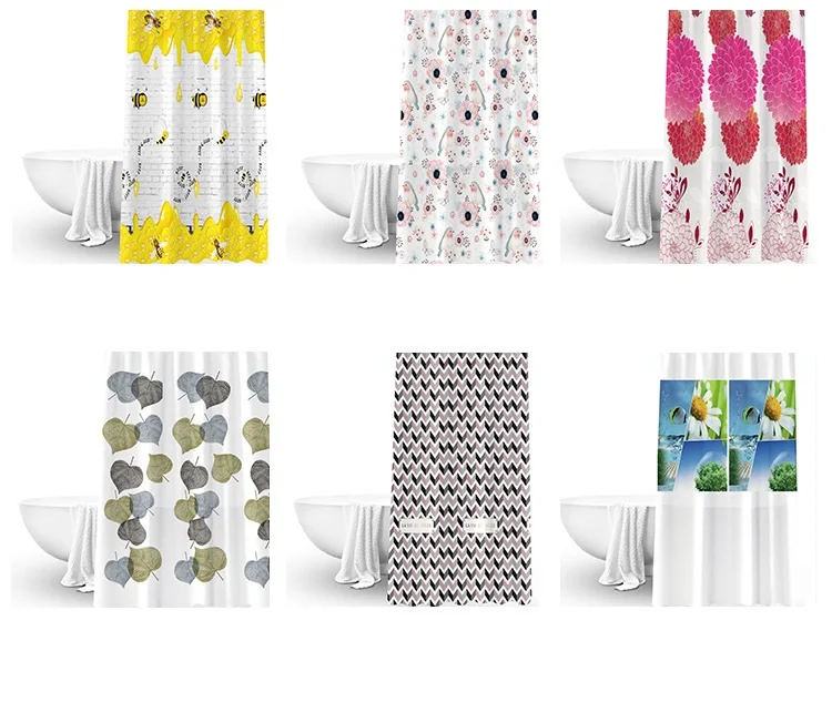 PEVA материал ванная комната набор занавески для душа аниме водонепроницаемые