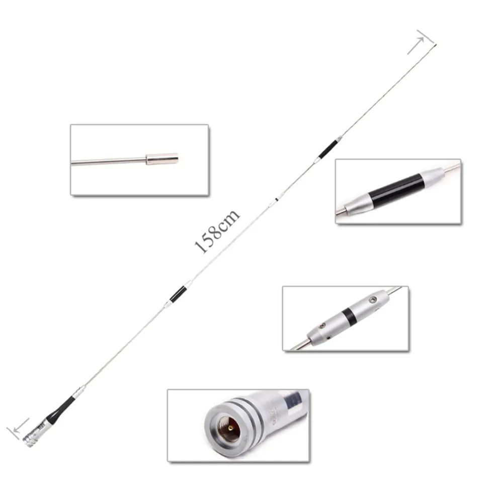 SOONUHA SG 7900 144MHz 430MHz VHF UHF двухдиапазонная антенна Прочная нержавеющая сталь 5.0dB 7.6dB антенна с высоким коэффициентом усиления для мобильного радио