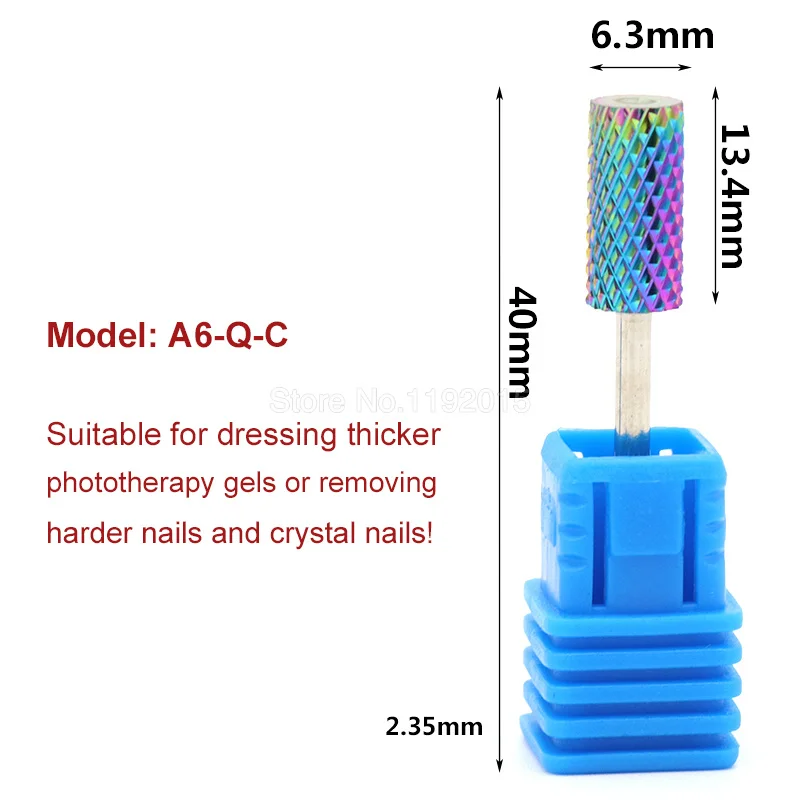 1 шт. синяя Вольфрамовая стальная Шлифовальная головка для ногтей резьба