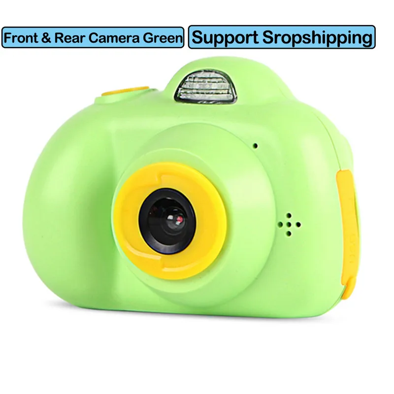Green two camera Детская камера Mini 32G sd-карта электронная игрушка детская мини цифровая 2,0 дюйма с фиксированным объективом 100 градусов фотокамера обучающая игрушка - Цвет: Green two camera