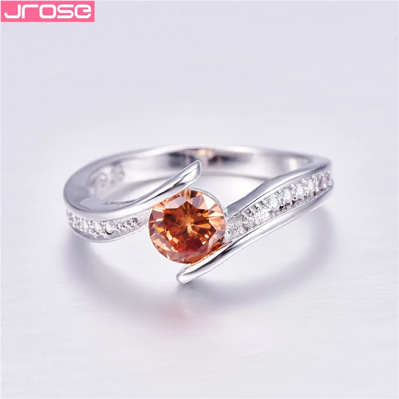 JROSE Новый Обычный дизайн Φ 925 ювелирные изделия Женское кольцо цвета шампанского