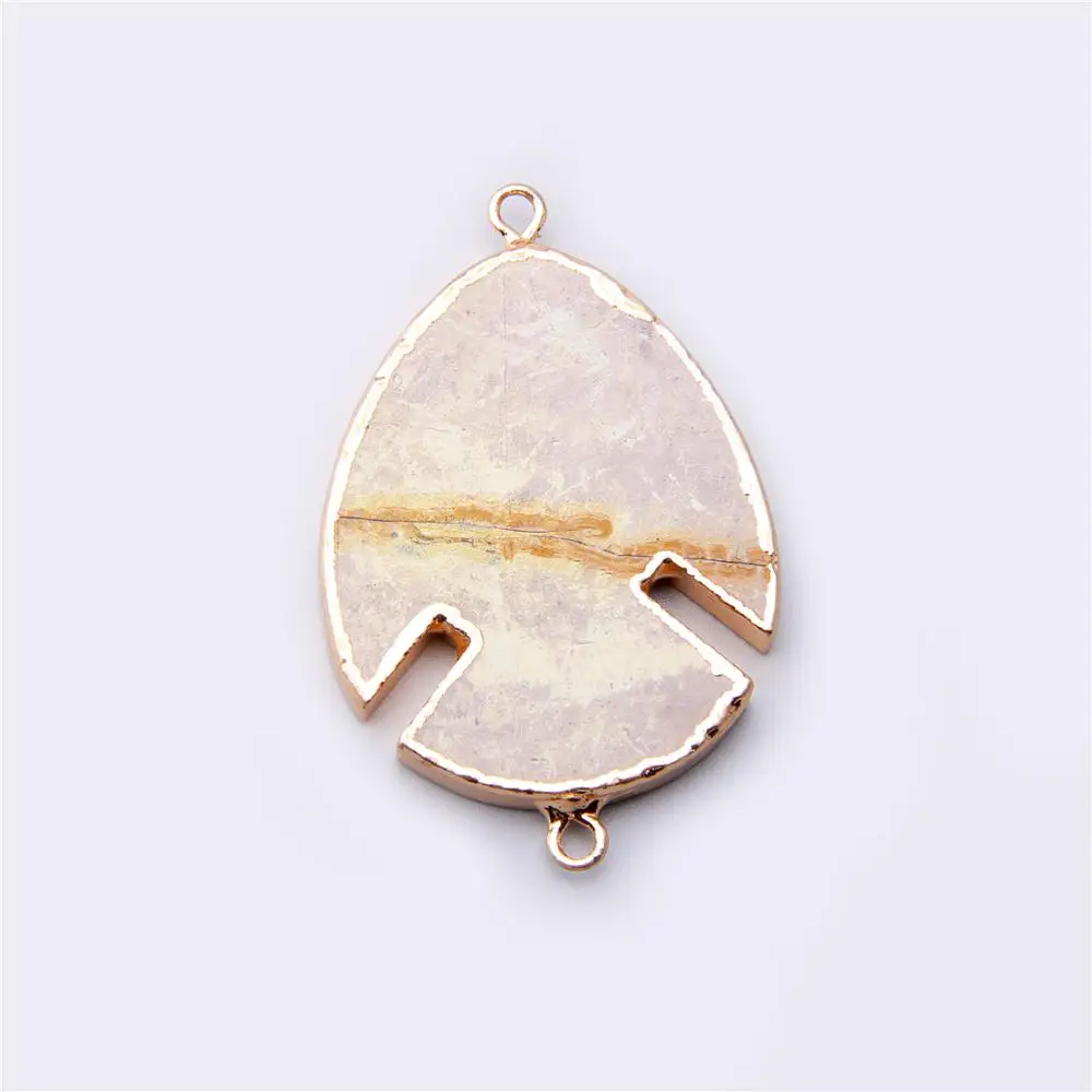 

Natural Stone connector Pendants Pendulum Gold Plating agates stone Druzy Pendants gems Jewelry Making natural stone connector