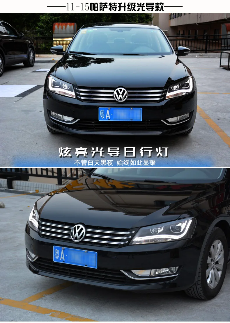 KOWELL автомобильный Стайлинг для VW Passat B7 фары 2011- Америка Passat CC светодиодный фары DRL Биксеноновые линзы Высокий Низкий луч парковка