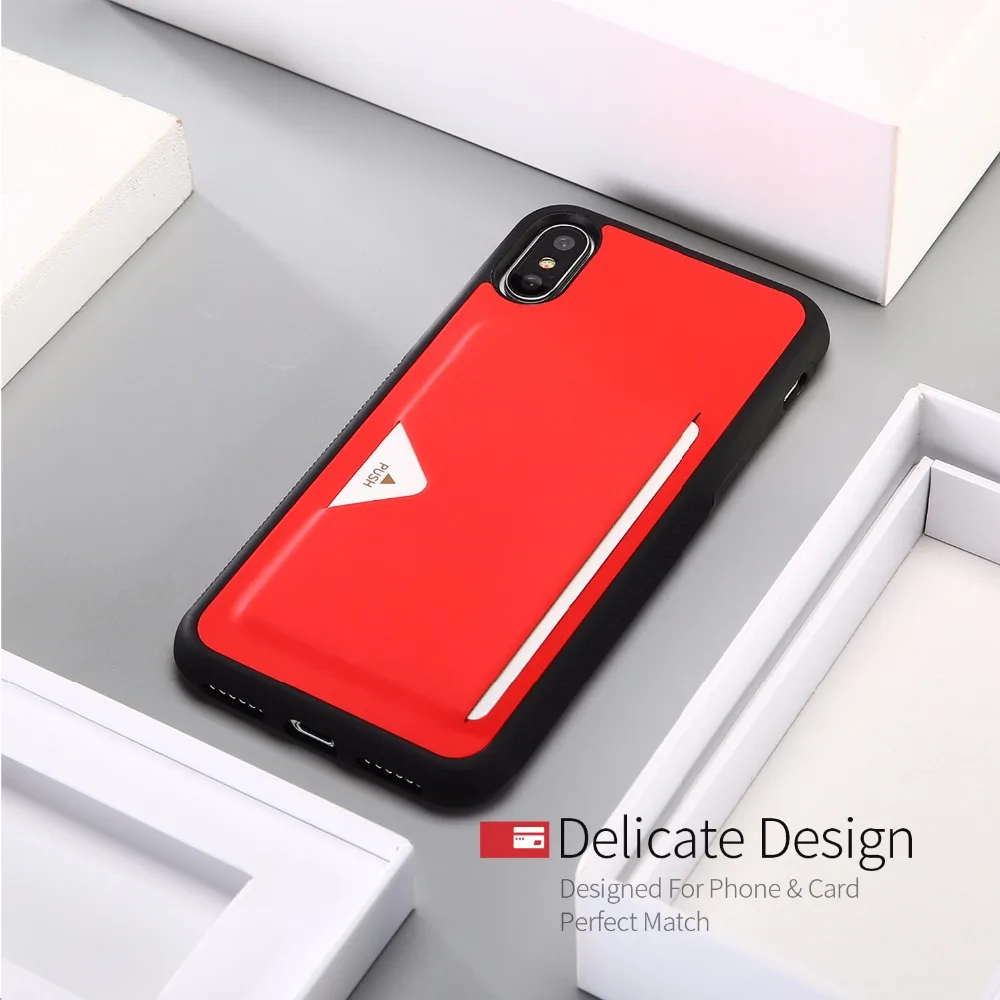 DUX DUCIS красивый красный роскошный кожаный наполовину завернутый чехол для iPhone X Простой деловой откидной Чехол для телефона