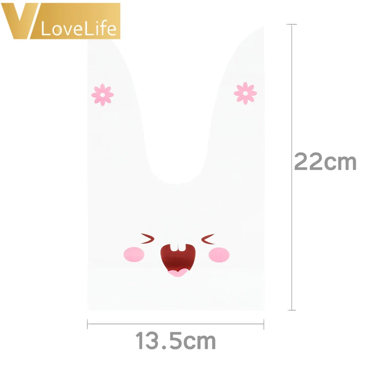 50 шт./лот кролик печенье пластиковые сумки длинное ухо Конфеты Подарочная сумка