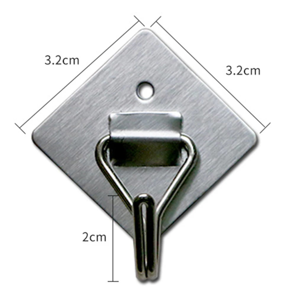 

3Pcs Stainless Steel Bathroom Towel Hook Adhesive Wall Hanger Hat Bag Key Rack Hot