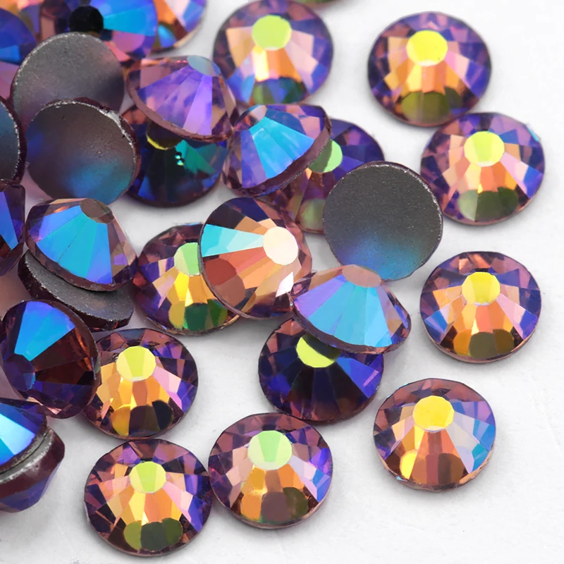 

SS3-SS20 Light Amethyst AB Nail Rhinestones 1440pcs/lot Flat Back Non Hot-fix Stones DIY 3d Decorations Supplies