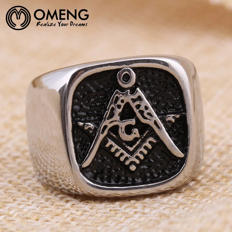 Omeng Лидер продаж Винтаж масонское кольцо литье панк готический бесплатная Mason