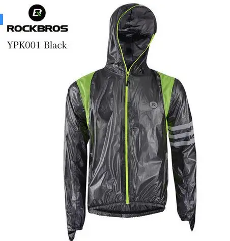 ROCKBROS Велоспорт Джерси Мужской плащ водонепроницаемый ткань MTB дорожный велосипед Спорт Бег плащ куртка одежда для велоспорта - Цвет: black style1