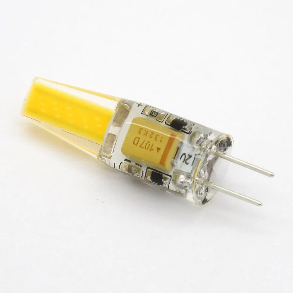 20 шт./лот силиконовый светодиодный G4 лампочка 6 Вт COB SMD AC DC 12 В Замена 20 Вт 30 Вт 40 Вт галогенный светильник Теплый Холодный белый люстры