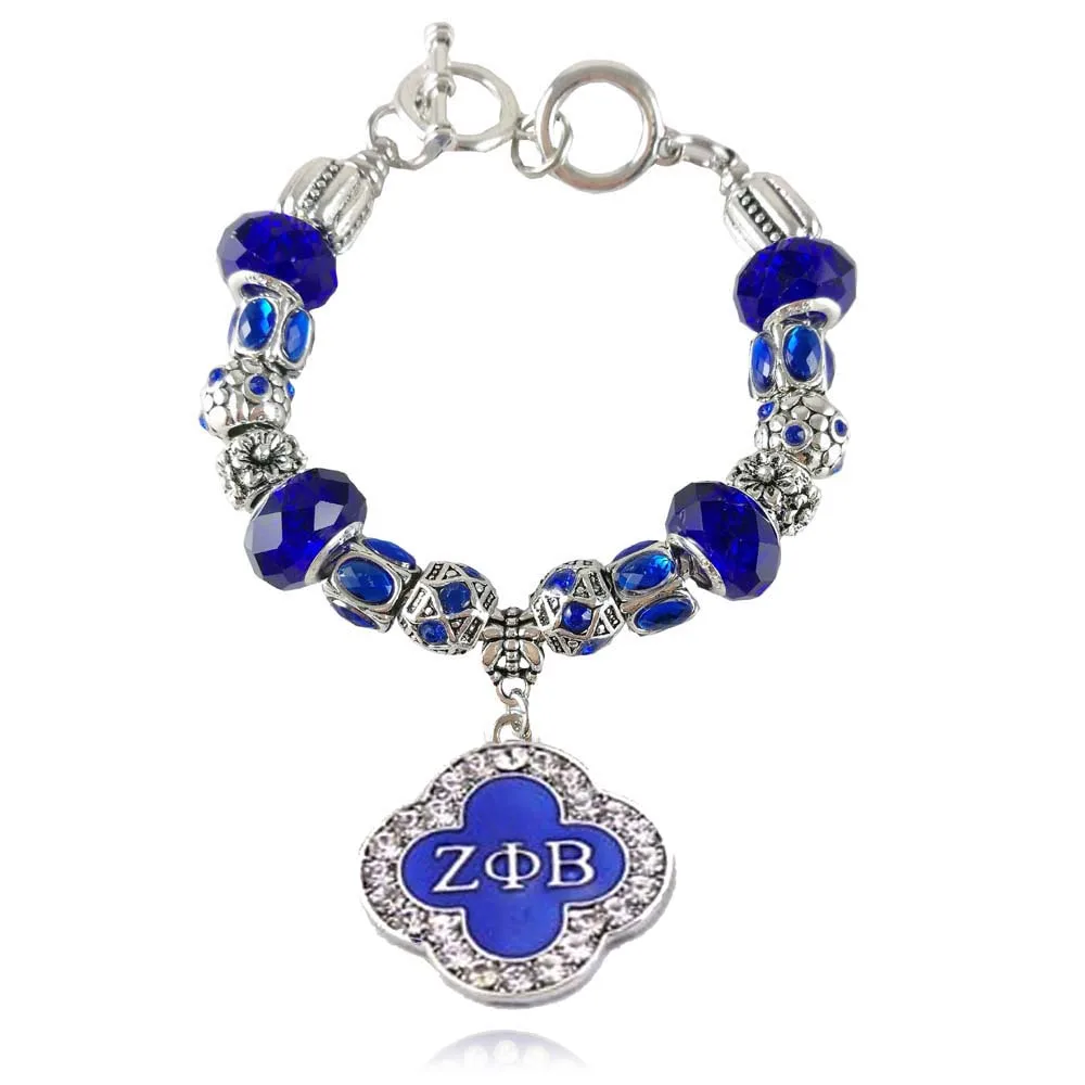 Греческий ZPB ручной работы ZETA PHI BETA Sorority DIY Амулет браслет ювелирные
